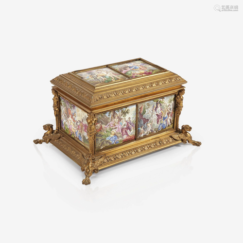 A Viennese enamel gilt-metal casket, Late 19th century