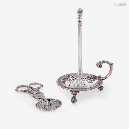 A George III sterling silver wax jack, William Café,