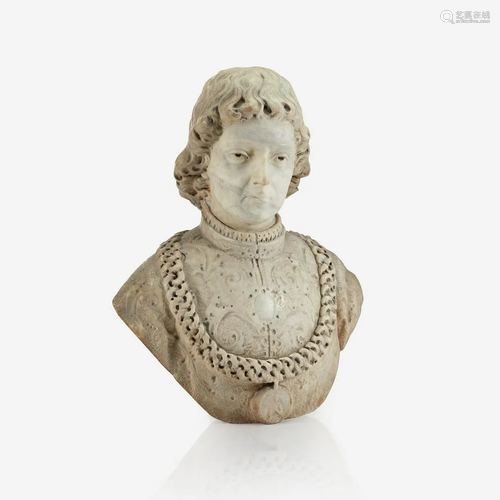 A carved alabaster portrait bust of Lorenzo de M…