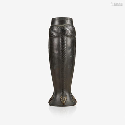 A Christofle bronze vase aux serpents, Modeled 1919,