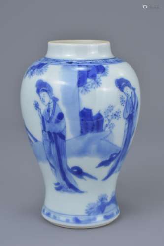 A Chinese 18th C. blue and white porcelain vase