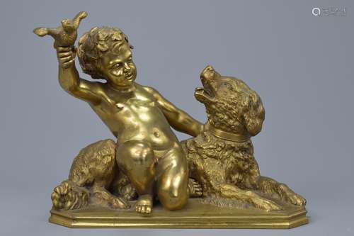 A signed Charles Menn bronze Ormolu figure