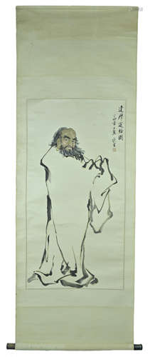 Chinese Watercolour Painting in Scroll - Fan Zeng 1987