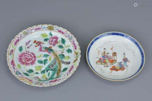 A Chinese 18th C. Famille rose porcelain saucer