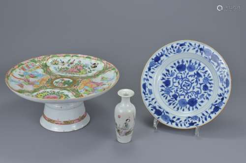 A Chinese 18th C. blue and white porcelain dish