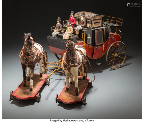 27083: American Painted Tin Horse-Drawn Carri…