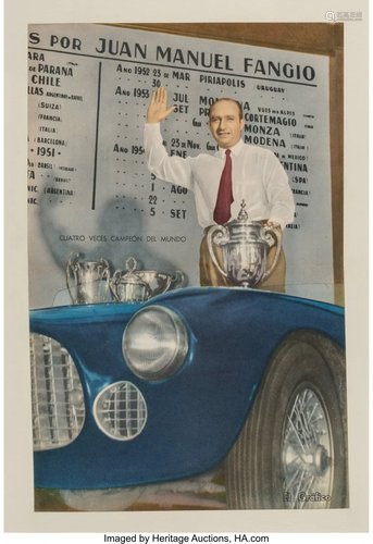 27233: Fangio with Ferrari Poster, 1954 19-1/2 x …