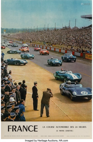 27235: Le Mans Poster, 1960 25 x 15-3/4 inches (63.…