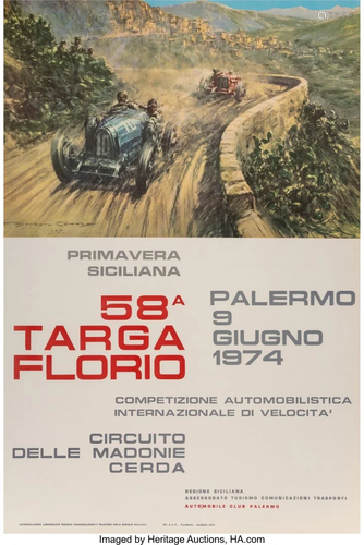 27243: Targa Floria Poster, 1974 38-3/4 x 26 inch…