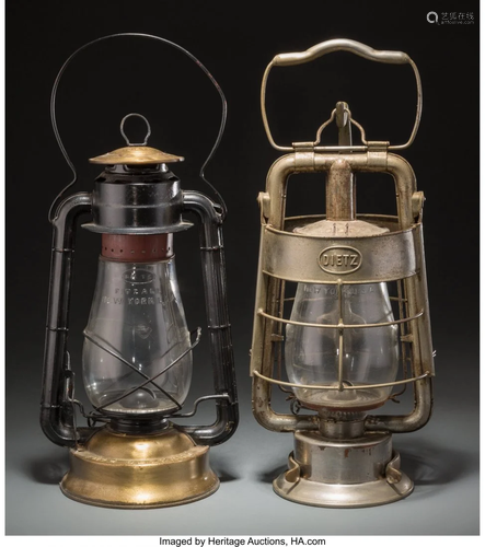 27073: Two Vintage Dietz Railway Lanterns Marks: …