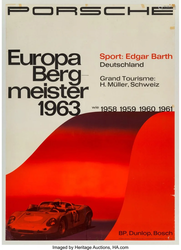 27147: Volz Porsche Europa Bergmeister Poster, 19…