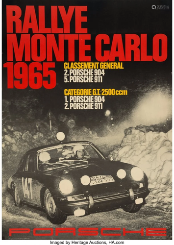 27149: Porshe Rallye Monte Carlo Poster, 1965 46-1…