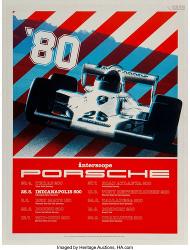 27159: Porsche Intercope Poster, 1980 40 x 3…