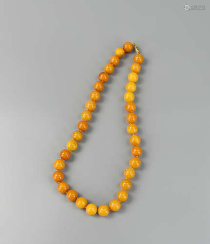 Chinese Beaded Beeswax Necklace