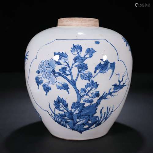 Qing dynasty blue and white jar