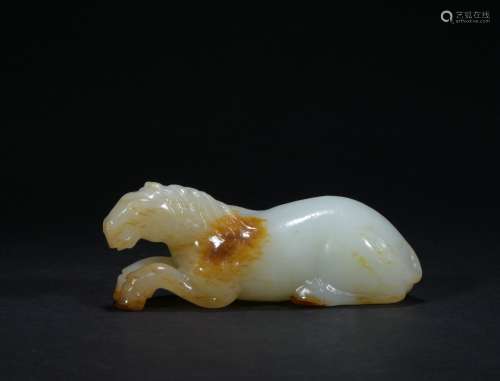 A jade horse ornament,Qing dynasty