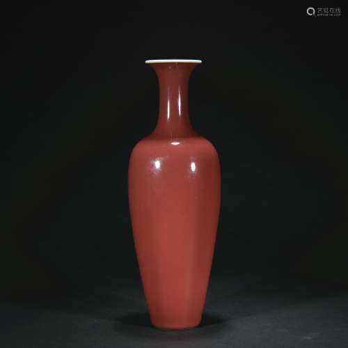 A peachbloom-glazed vase,Qing dynasty