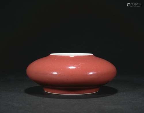 A peachbloom-glazed brushwasher,Qing dynasty