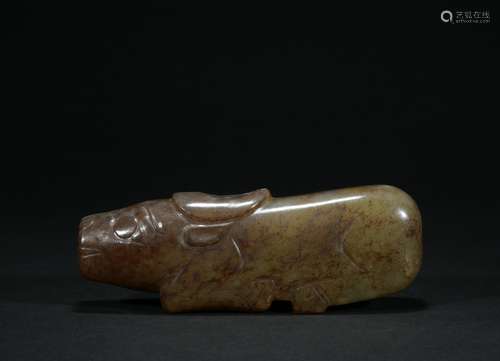 Qing dynasty jade pig ornament