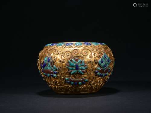 Qing dynasty gilt bronze box