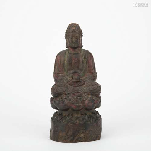 A wood figure of Pharmacist Buddha,Qing dynasty