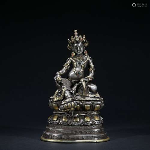 Qing dynasty silver statue of  Mammon