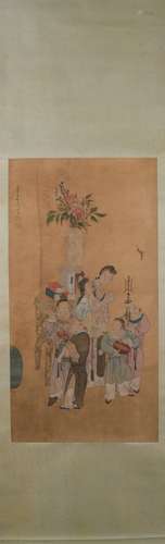 Qing dynasty Wang su's figure painting