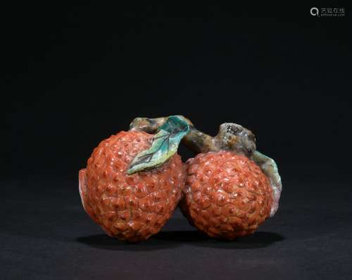 A litchi ornament,Qing dynasty