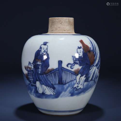 Qing dynasty blue and white jar