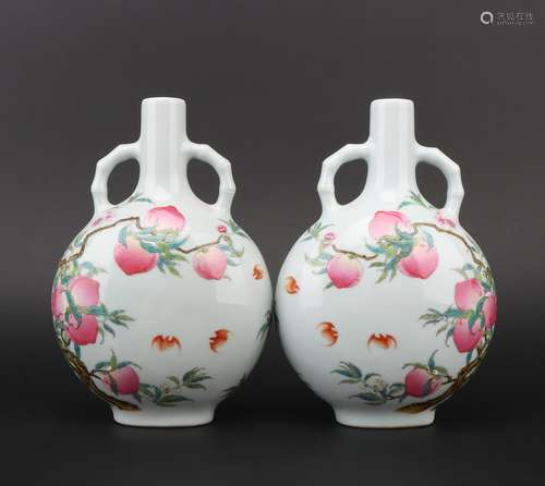 Qing dynasty famille-rose bottle 1*pair