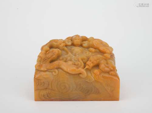 A shoushan stone 'dragon' seal,Qing dynasty