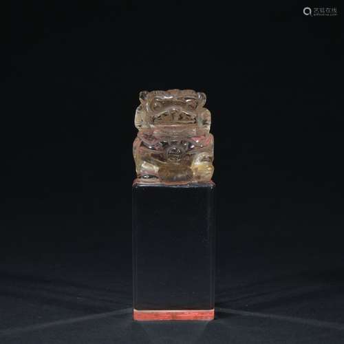 Qing dynasty crystal beast seal