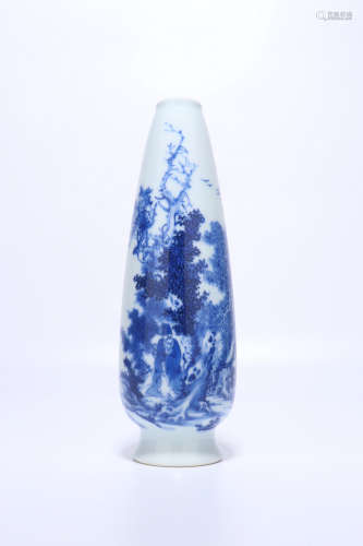 a chinese blue and white porcelain vase,qing dynasty