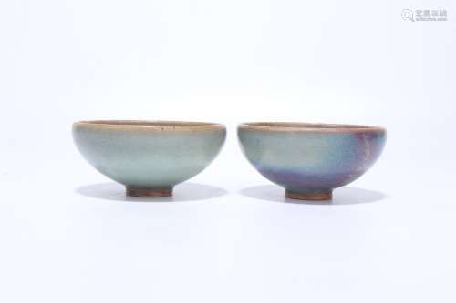 a pair of chinese jun kiln porcelain cups