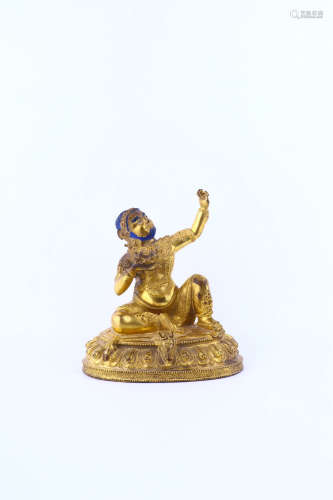 a chinese gilt bronze buddha statue,ming dynasty