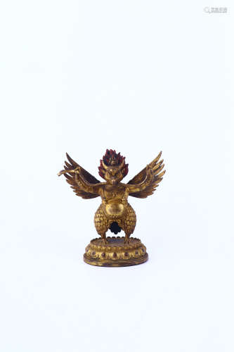 a chinese gilt bronze figure of  buddha,qing dynasty