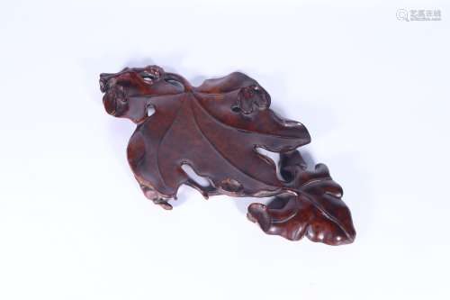a chinese carved mahogany saucer,qing dynasty