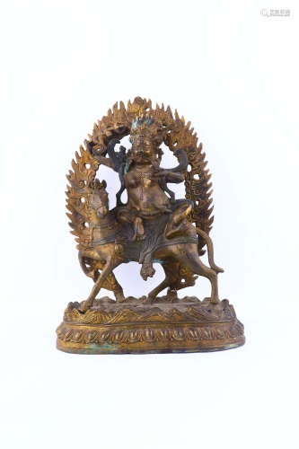 a chinese gilt bronze figure of buddha,ming dyansty