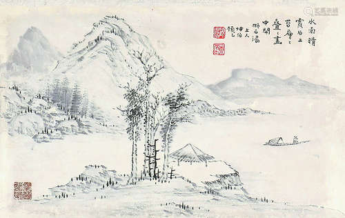 顾坤伯 山水