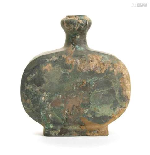 A BRONZE WINE FLASK, BIANHU China, Han dynasty The…