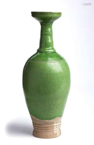 A GREEN GLAZED BOTTLE VASE China, Liao dynasty The…