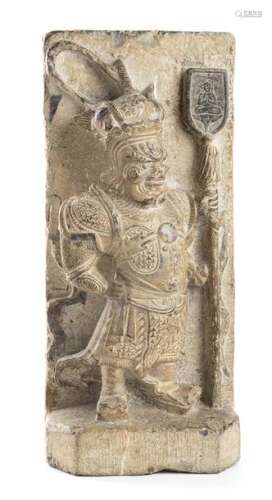 A STONE RELIEF WITH A STANDING FIGURE OF A LOKAPAL…