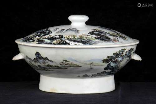 A POLYCHROME PORCELAIN TUREEN AND COVER China, 20t…