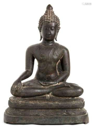 A BRONZE SCULPTURE OF A SEATED BUDDHA Thailand, pr…