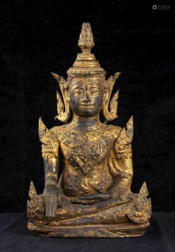 A GILT BRONZE SCULPTURE OF A DEITY Thailand, 19th …