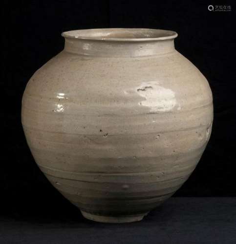 A GLAZED CERAMIC GLOBULAR JAR Korea, Joseon dynast…