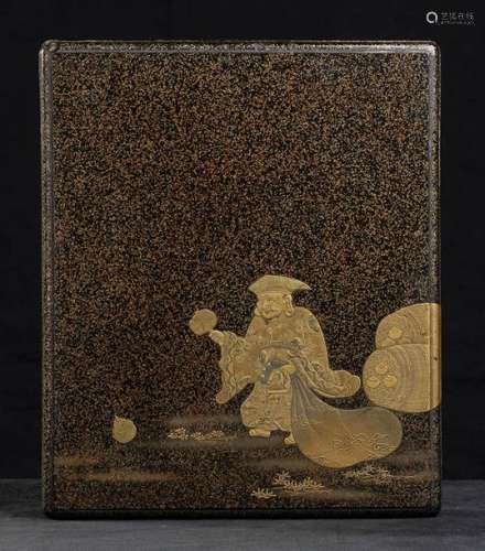 A LACQUERED AND GILT WOOD WRITING BOX, SUZURIBAKO …