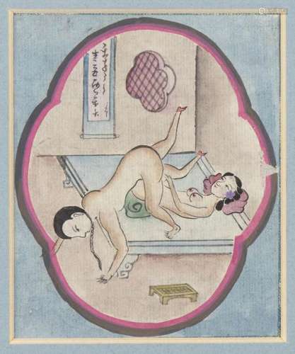 FOUR EROTIC PAINTINGS China, early 20th century In…