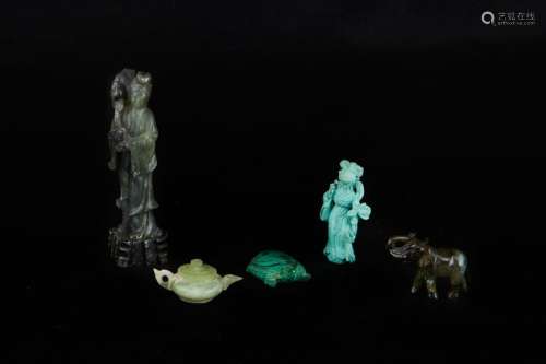 Lot including various hard stone objects. China, 2…