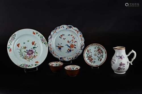 Set of eight porcelain plates and enamels of the r…